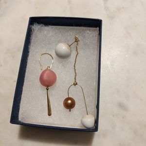 Constellations Drop Earrings, Pink, White, Gold, Madrid Museum